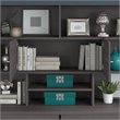 Pemberly Row Modern 72W Desk Hutch in Storm Gray - Engineered Wood