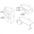 Pemberly Row 72W Adjustable Desk with Storage in Hickory - Engineered Wood