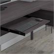 Pemberly Row 60W L Desk with Hutch and Bookcase in Storm Gray - Engineered Wood
