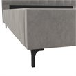 Pemberly Row Contemporary Upholstered Queen Bed in Gray Velvet