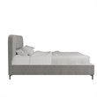 Pemberly Row Contemporary Upholstered Queen Bed in Gray Velvet