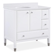 Pemberly Row Modern 36 Inch Bathroom Vanity with Sink in White
