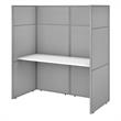 Pemberly Row 60W Cubicle Desk with 66H Closed Panels in White - Engineered Wood