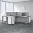 Pemberly Row 4 Person L Desk with Drawers & 45H Panels - White - Engineered Wood