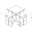 Pemberly Row 4 Person L Desk with Drawers & 45H Panels - White - Engineered Wood