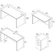 Pemberly Row 60W U Shaped Desk with Drawers in Hansen Cherry - Engineered Wood