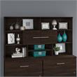 Pemberly Row 72W Desk Hutch in Black Walnut - Engineered Wood
