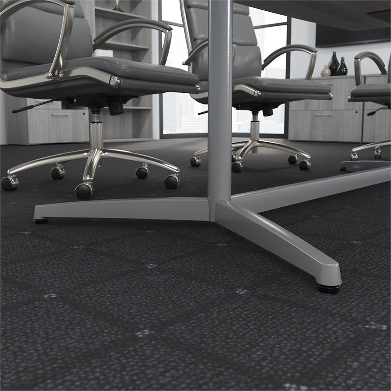 Pemberly Row Wood 96W x 42D Conference Table w/ Metal Base - Platinum Gray