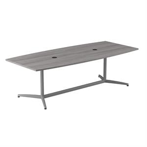 Pemberly Row Wood 96W x 42D Conference Table w/ Metal Base - Platinum Gray