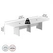 Pemberly Row Engineered Wood 120W x 48D Conference Table with Wood Base - White
