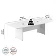 Pemberly Row 96W x 42D Conference Table with Wood Base - White - Engineered Wood