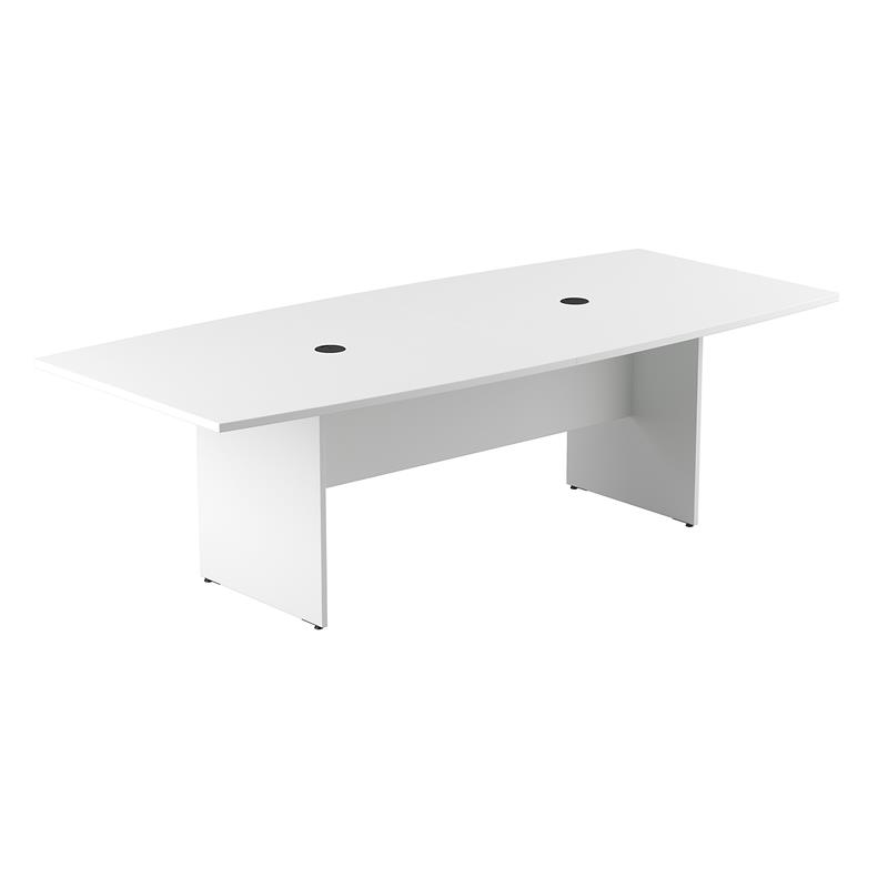 Pemberly Row 96W x 42D Conference Table with Wood Base - White - Engineered Wood