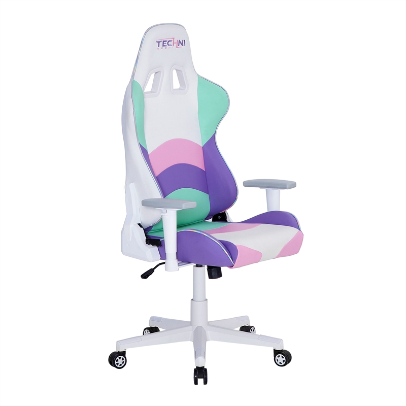 Pemberly Row Polyurethane Fabric TS-42 Office-PC Gaming Chair in Kawaii