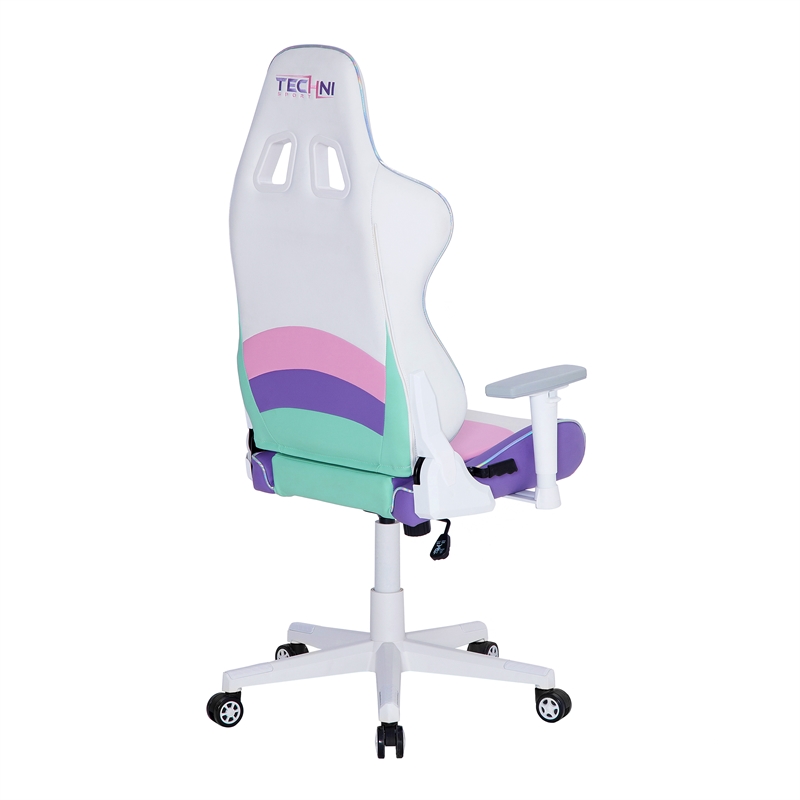 Pemberly Row Polyurethane Fabric TS-42 Office-PC Gaming Chair in Kawaii