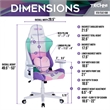 Pemberly Row Polyurethane Fabric TS-42 Office-PC Gaming Chair in Kawaii
