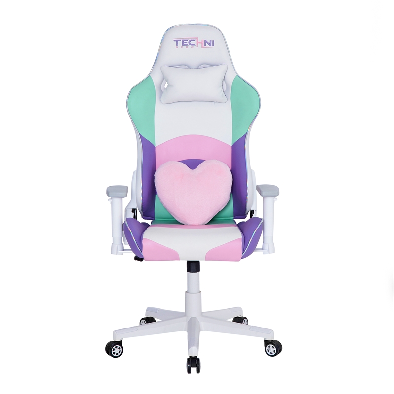 Pemberly Row Polyurethane Fabric TS-42 Office-PC Gaming Chair in Kawaii