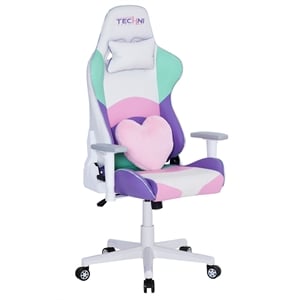 Pemberly Row Polyurethane Fabric TS-42 Office-PC Gaming Chair in Kawaii