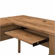 Pemberly Row 60W L Shaped Desk with Hutch in Fresh Walnut - Engineered Wood