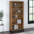 Pemberly Row Tall 5 Shelf Bookcase in Fresh Walnut - Engineered Wood
