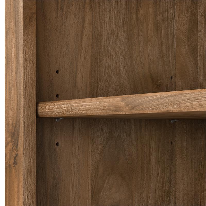 Pemberly Row Tall 5 Shelf Bookcase in Fresh Walnut - Engineered Wood