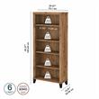 Pemberly Row Tall 5 Shelf Bookcase in Fresh Walnut - Engineered Wood