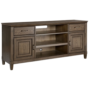 Pemberly Row Contemporary 66&quot Wood TV Console in Planked Oak