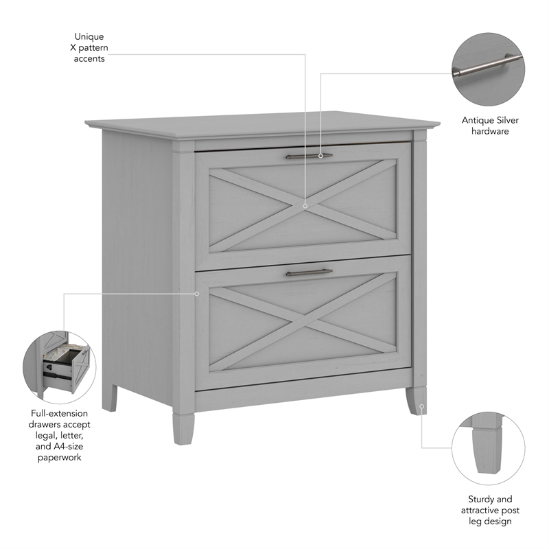 Pemberly Row 2 Drawer Lateral File Cabinet in Cape Cod Gray - Engineered Wood