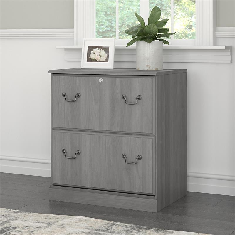 Pemberly Row 2 Drawer Lateral File Cabinet in Modern Gray - Engineered Wood