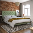 Pemberly Row Modern / Contemporary Queen Bed in Light Green Linen