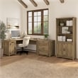 Pemberly Row 60W L Shaped Desk with Cabinet in Reclaimed Pine