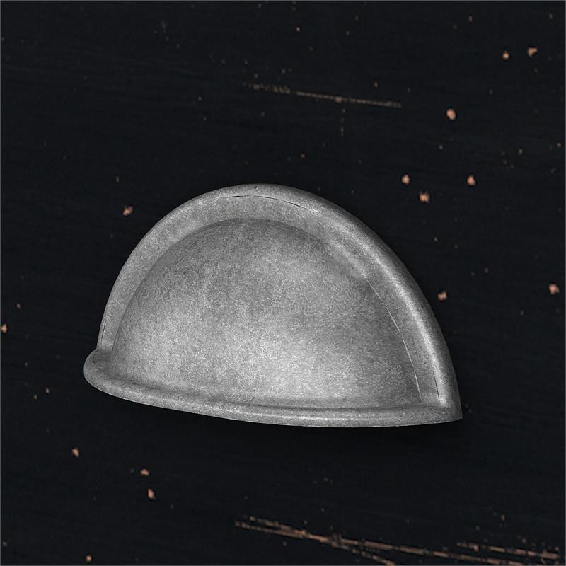 Pemberly Row Engineered Wood L Shaped Desk with Storage Cabinet - Antique Black