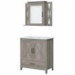 Pemberly Row Engineered Wood Bathroom Vanity Sink with Mirror in Driftwood Gray