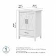 Pemberly Row 24W Bathroom Vanity with Sink in White Ash - Engineered Wood
