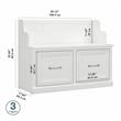 Pemberly Row 40W Entryway Bench with Doors in White Ash - Engineered Wood