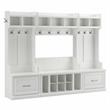 Pemberly Row Engineered Wood Full Entryway Storage Set with Drawers - White Ash