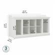 Pemberly Row 40W Shoe Storage Bench with Shelves in White Ash - Engineered Wood