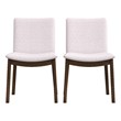 Pemberly Row Mid-Century Modern Cream Fabric Dining Chair (Set of 2)