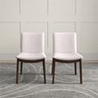 Pemberly Row Mid-Century Modern Cream Fabric Dining Chair (Set of 2)