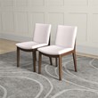 Pemberly Row Mid-Century Modern Cream Fabric Dining Chair (Set of 2)
