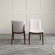 Pemberly Row Mid-Century Modern Cream Fabric Dining Chair (Set of 2)