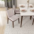 Pemberly Row Mid-Century Modern Cream Fabric Dining Chair (Set of 2)
