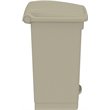 Pemberly Row Plastic Step-On Touchless 12 Gallon Trash Can in Tan