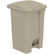 Pemberly Row Plastic Step-On Touchless 12 Gallon Trash Can in Tan