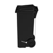 Pemberly Row Plastic Step-On Touchless 32 Gallon Trash Can in Black
