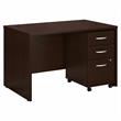 Pemberly Row 48W x 30D Office Desk with Drawers - Mocha Cherry - Engineered Wood