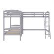 Pemberly Row Modern / Contemporary Wood Triple Twin Bunk Bed in Gray