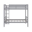 Pemberly Row Modern / Contemporary Wood Triple Twin Bunk Bed in Gray