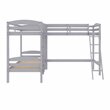 Pemberly Row Modern / Contemporary Wood Triple Twin Bunk Bed in Gray
