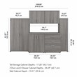 Pemberly Row 108W 6 Piece Modular Storage Set in Platinum Gray - Engineered Wood