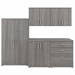 Pemberly Row 92W 5 Piece Modular Storage Set in Platinum Gray - Engineered Wood